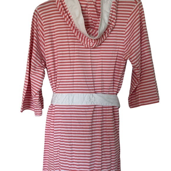 Women's Hooded Striped Lite Weight Jersey Robe - Picture 3 of 5